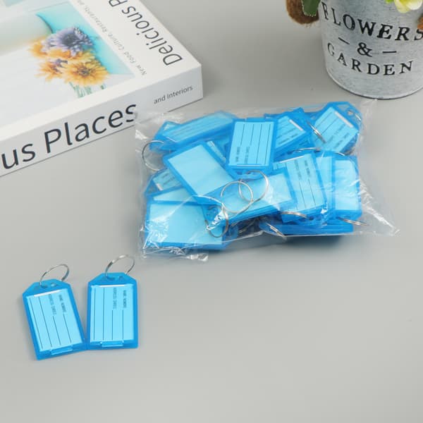 INF Flip-Top gjennomsiktig plastnøkkellapper (50-pack)