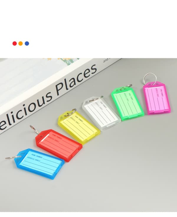 INF Flip-top gennemsigtige plastik nøglebrikker (50-pack)