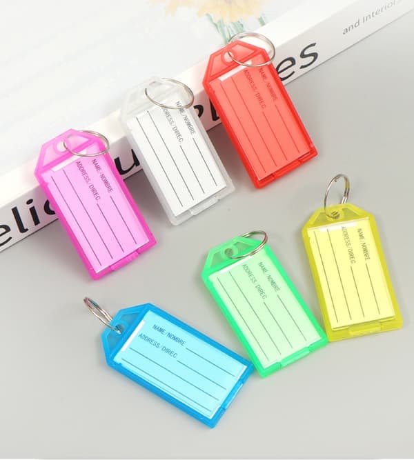 INF Flip-top gennemsigtige plastik nøglebrikker (50-pack)