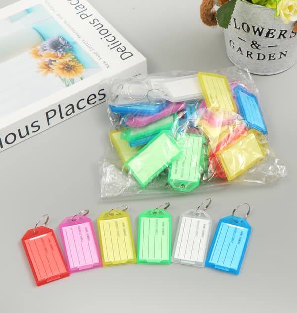 INF Flip-top gennemsigtige plastik nøglebrikker (50-pack)