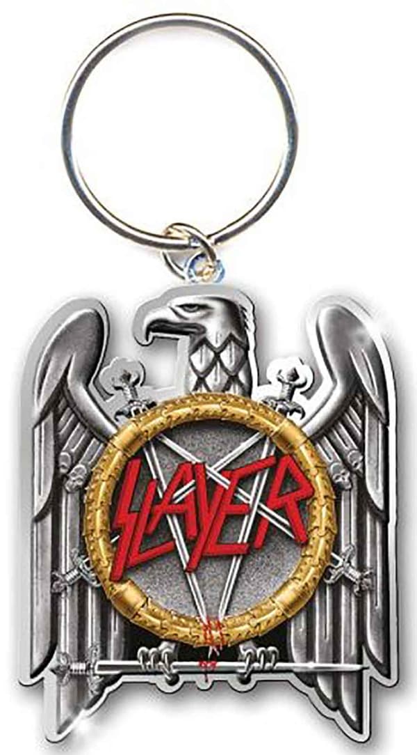 Slayer Keyring Classic Eagle Band Logo Official Silver Metal Keychain One Size