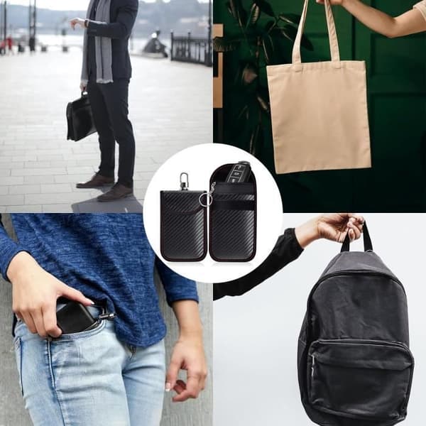 2 st Anti-fodral, Faraday Pouch-väska, Bilnyckelskyddsficka, Anti-skydd, för bilnyckel - Skydd