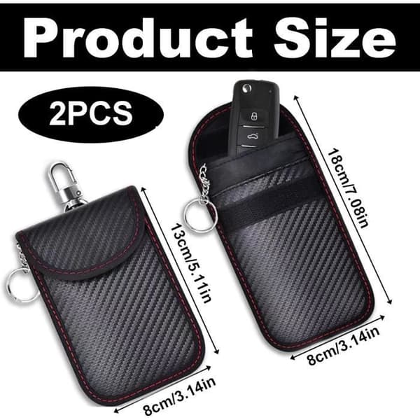 2 st Anti-fodral, Faraday Pouch-väska, Bilnyckelskyddsficka, Anti-skydd, för bilnyckel - Skydd