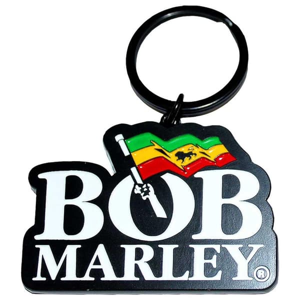 Bob Marley Nyckelring med logotyp Black/White One Size