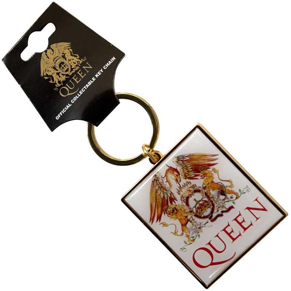 Queen Classic Crest Keyring White/Red One Size