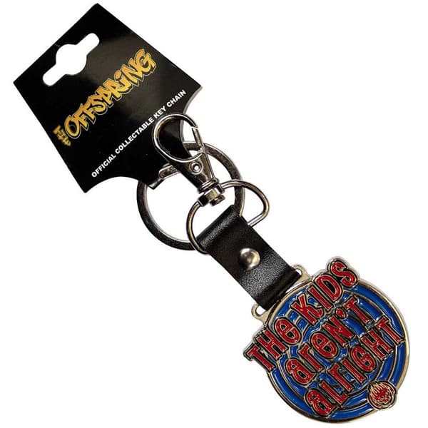 The Offspring The Kids Aren´t Alright Leather Strap Keyring Red/Blue One Size