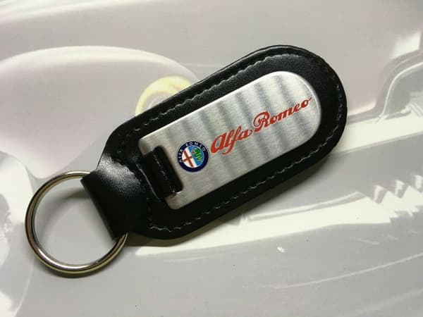Black Leather Alfa Romeo Keyring