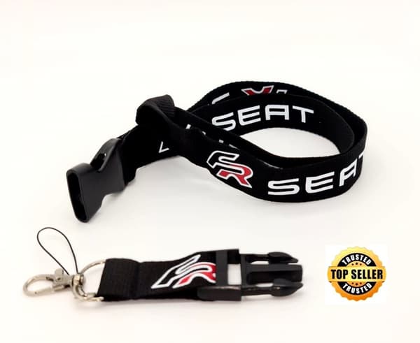 Seat Black Lanyard Keyring Keychain ID Card Holder Phone Strap Cupra