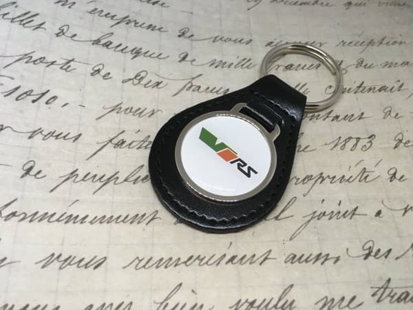 VRS Quality Black Real Leather Keyring OCTAVIA FABIA SUPERB KODIAQ SKODA