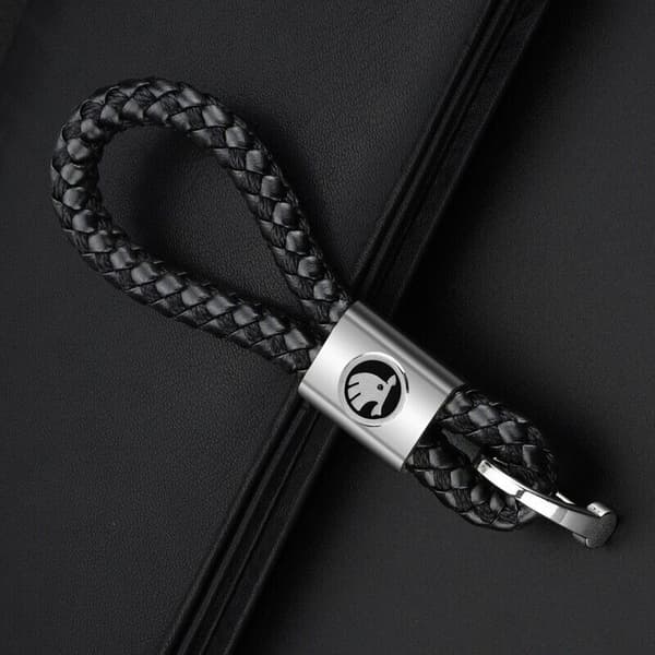 SKODA Luxury leather Braided keyring key chain fob Gift