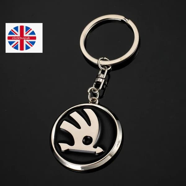High Quality Skoda Cars Emblem Chrome Keyring Keychain Fabia Octavia Superb