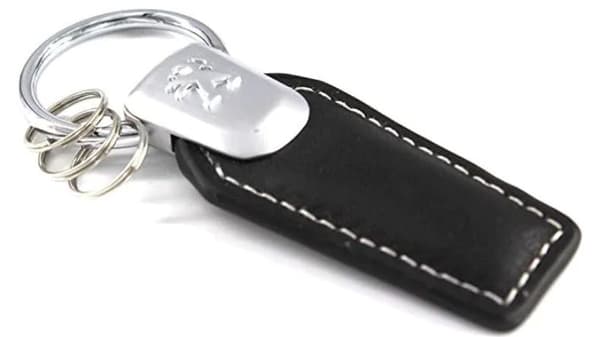 Peugeot Leather Key Ring NEW - UK Seller - Silver - Car Keyring Keychain