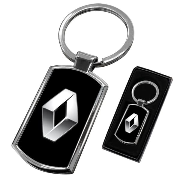RENAULT METAL KEY CHAIN RING FOB CHROME NEW
