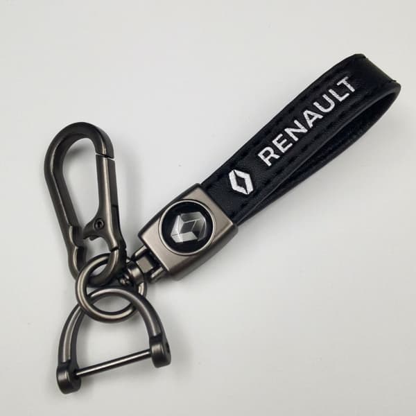 For Renault Clio Megane Sport Metal Leather Keyring Luxury Keychain