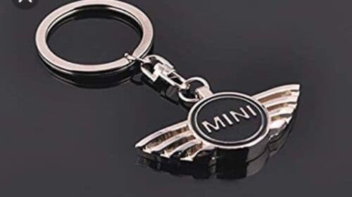 MINI COOPER KEYRING CHROME BLACK KEY CHAIN FOB GIFT METAL ONE S JCW