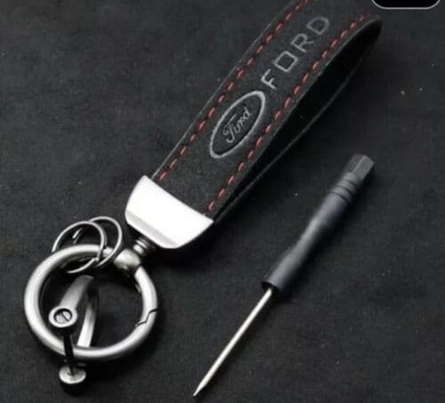 Genuine Leather Car Keychain/Strap - Ford - O Ring. Perfect Father’s Day Gift