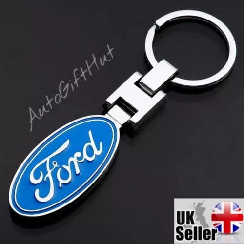 Ford Keyring Silver Metal Car Logo Keychain Key Fob Fiesta Focus Kuga Mondeo
