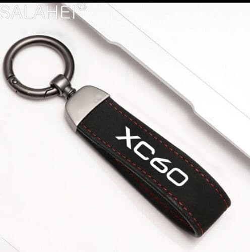 Volvo XC60 Genuine Suede Leather Keychain Car KeyRing Holder For Volvo Gift