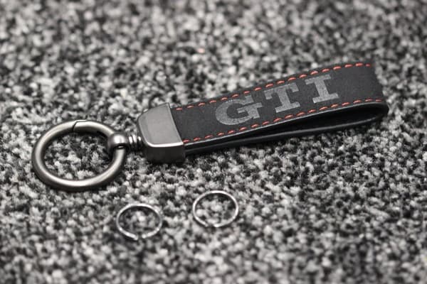Volkswagen VW Golf GTI Premium Suede Keyring Black
