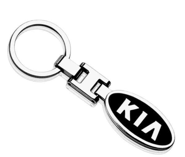Kia Car Keyring Black Keychain With 3D Logo On Both Sides