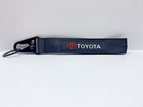 Toyota Fabric Tow Strap Car Keyring Car Branded Key Gift Toyota JDM Import Black