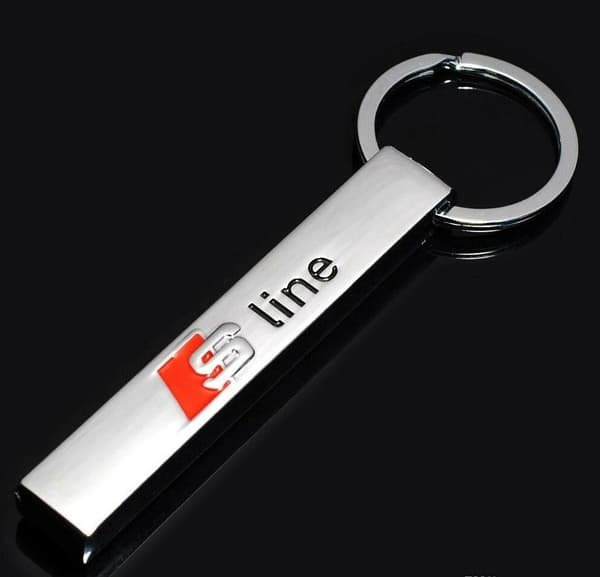AUDI S Line Keyring Chrome Metal Quattro Bar A3 A4 S3 S5 S6 S8 S-Line