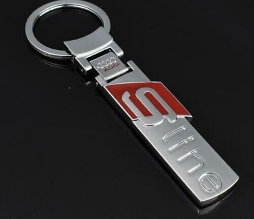AUDI S LINE CHROME DOUBLE SIDE KEYRING KEYCHAIN STYLISH A1 A3 A4 A5 A6 A8 Q7 TT