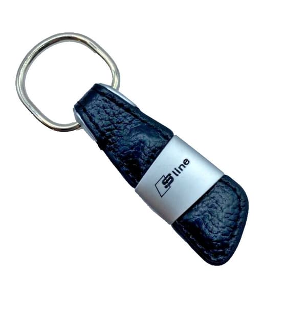Audi S Line Keyring Leather Metal Engraved Keyring S-Line Key Chain Gift