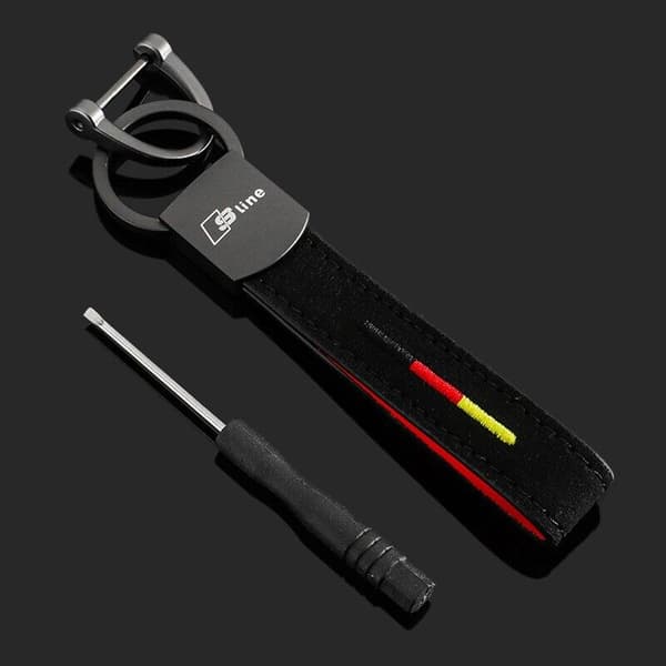 Audi S Line Keyring Logo Luxury Metal Alcantara Keychain Key Ring Chain Gift