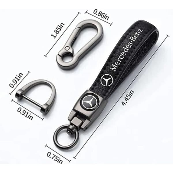 Mercedes Luxury Leather Keychain Keyring Mercedes Logo