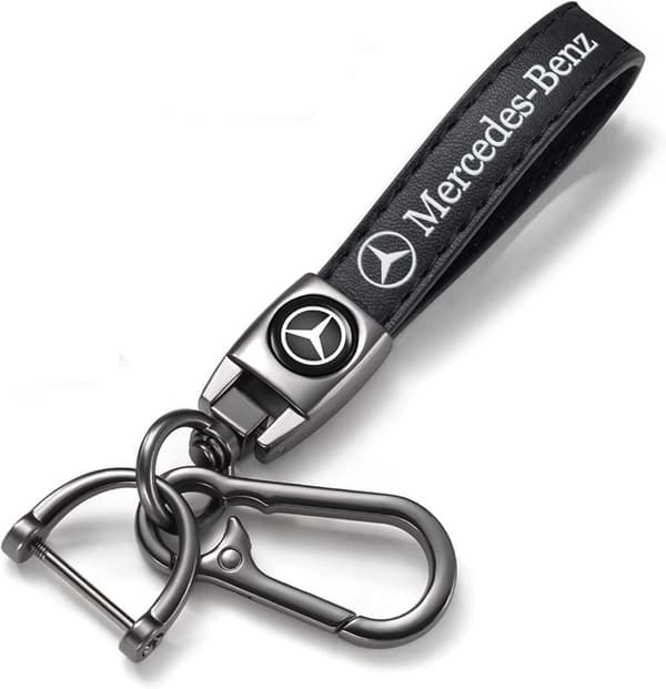 Mercedes Luxury Leather Keychain Keyring Mercedes Logo Car Key Ring