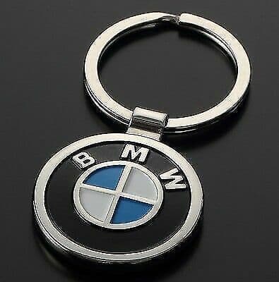 BMW GENUINE SOLID METAL 3D CHROME DOUBLE SIDED KEYRING KEYCHAIN FOB