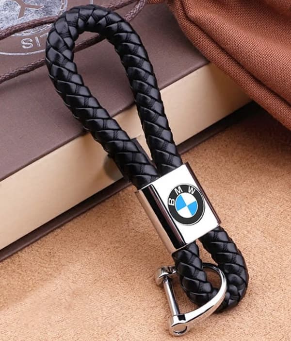 BMW Luxury leather keyring key chain fob Gift