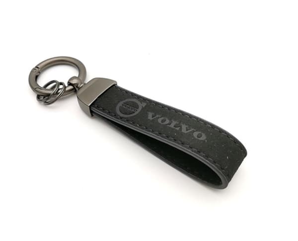 Volvo Luxury Leather Keyring High Quality Alcantara Black Stitching