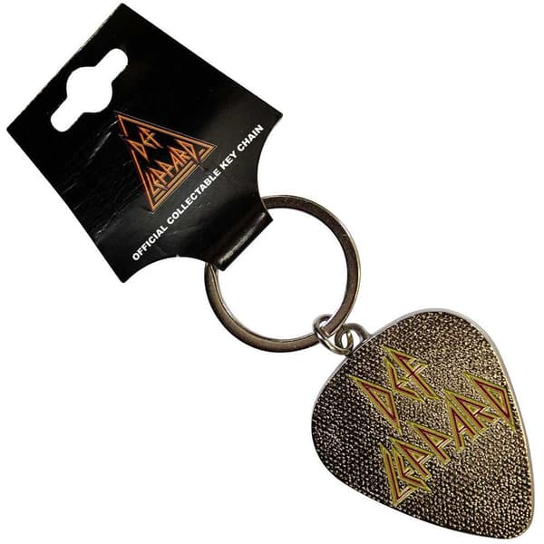 Def Leppard Pick Logo Nyckelring Red/Yellow/Brown One Size