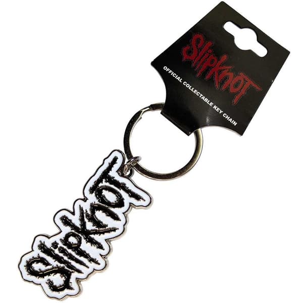 Slipknot Nyckelring med kantad logotyp White/Black One Size