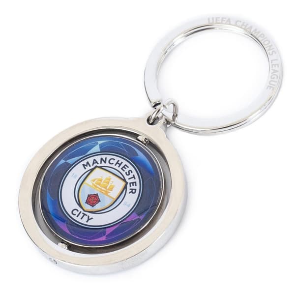 Manchester City FC UCL Crest Spinner nyckelring