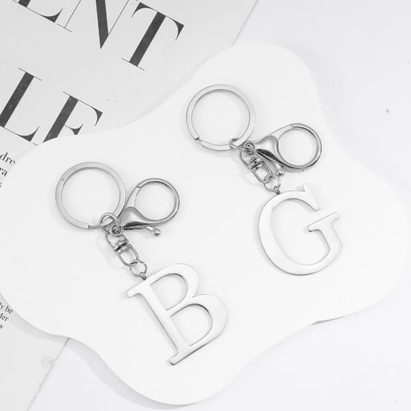 INF Moderne minimalistisk bokstavnøkkelring i rustfritt stål A