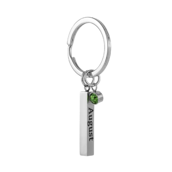 INF Nøkkelring i rustfritt stål - August Birthstone August