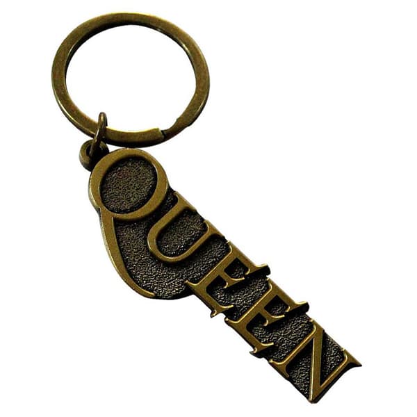 Queen Gold Band Logo Keyring Keychain One Size