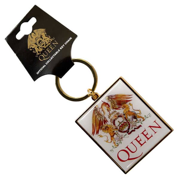 Queen Classic Crest Band Logo Keyring Keychain One Size