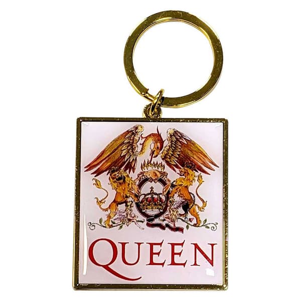 Queen Classic Crest Band Logo Keyring Keychain One Size