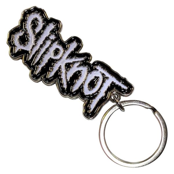 Slipknot White Logo Black Border Band Logo Keyring Keychain One Size