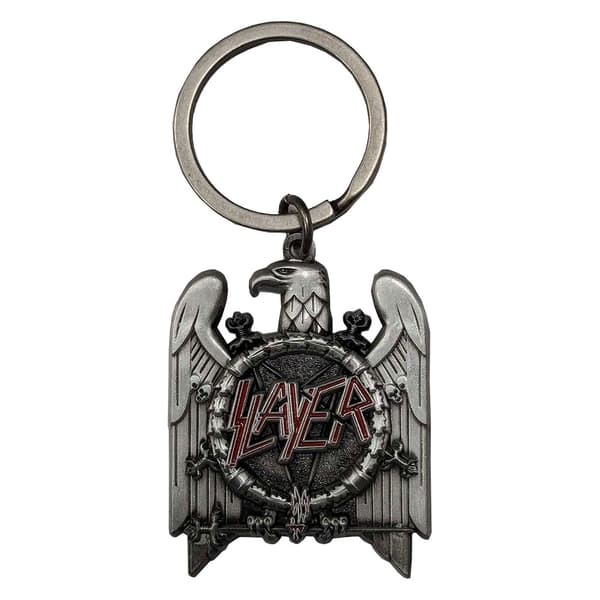 Slayer Silver Eagle Band Logo Keyring Keyring One Size