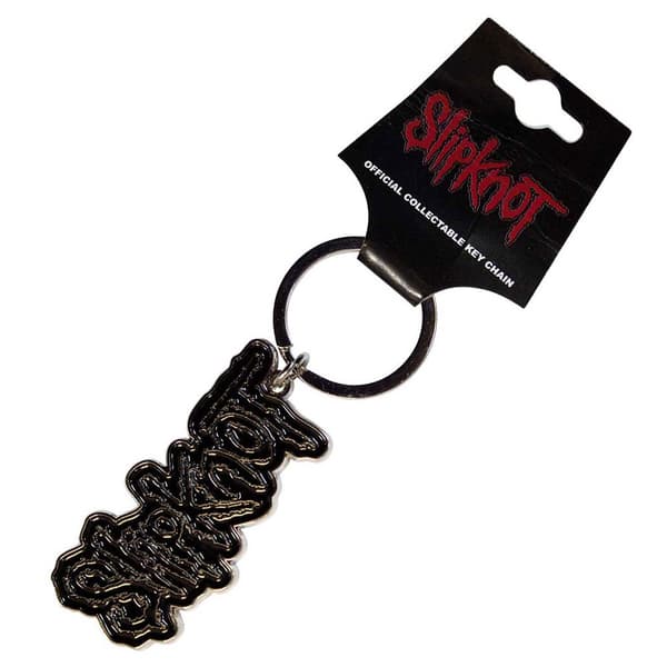 Slipknot Black Logo Black Border Band Logo Keyring Keychain One Size