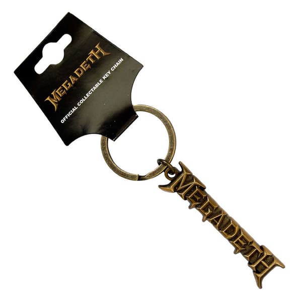 Megadeth Gold Band Logo Keyring Keychain One Size