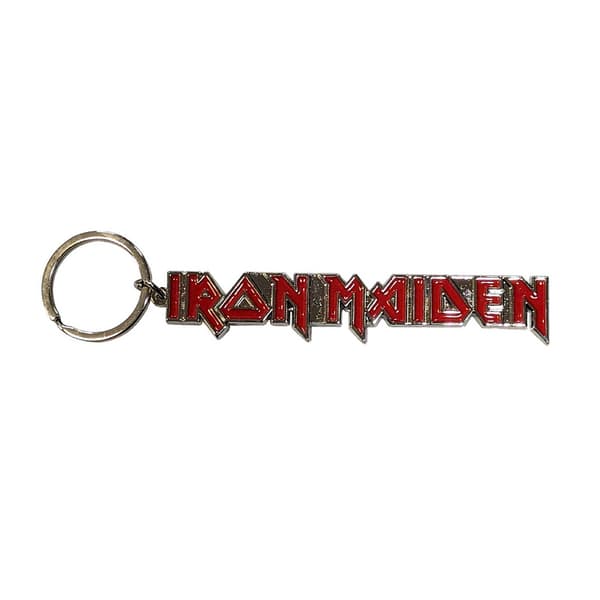 Iron Maiden Logo With Tails Logo Keyring Red/Silver One Size
