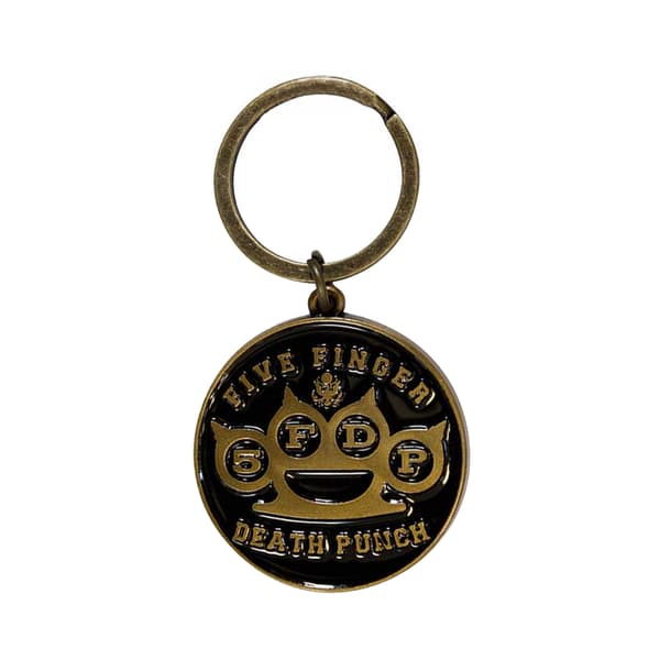 Five Finger Death Punch Knuckle Duster nyckelring Black/Gold One Size