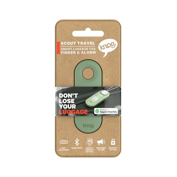 Knog Scout Travel tyverialarm og lokator, Apple iOS, grøn