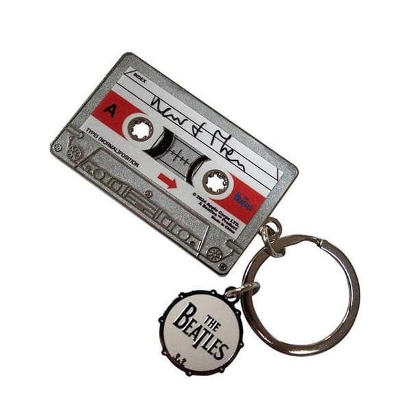 The Beatles Now & Then Cassette Keyring Silver/Red One Size